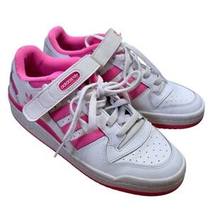 Adidas Forum Low Kids Sneakers White Pink Leather FY7967 Size 6Y